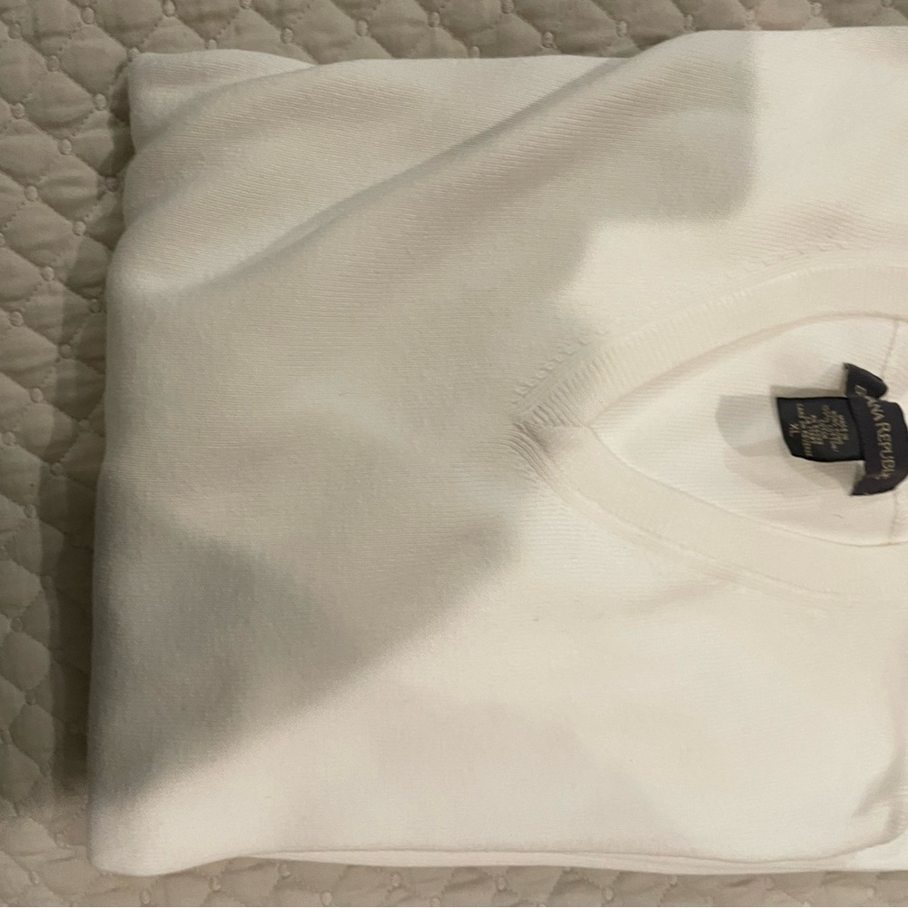 White V-Neck Sweater